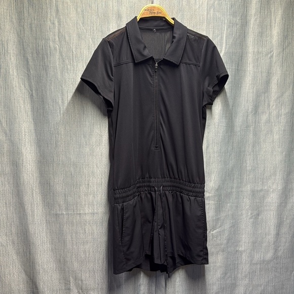 🏴 Fabletics romper black 1/4 zip size medium - Picture 6 of 10